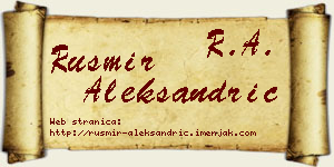 Rusmir Aleksandrić vizit kartica